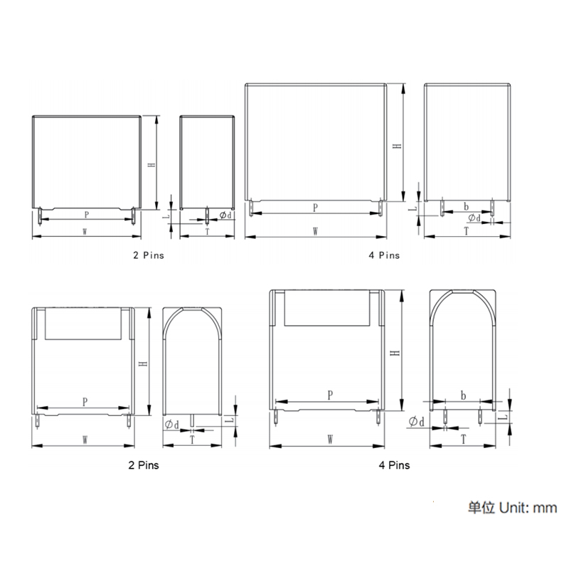 Condensador de filtro de CA de la serie WAC para PCB